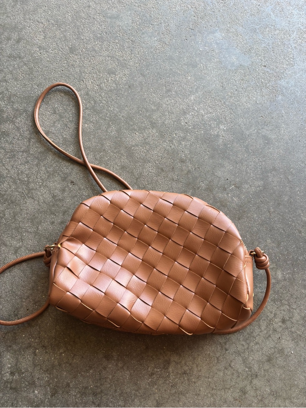 Nanette Lepore Woven Crossbody Bag in Cognac Brown